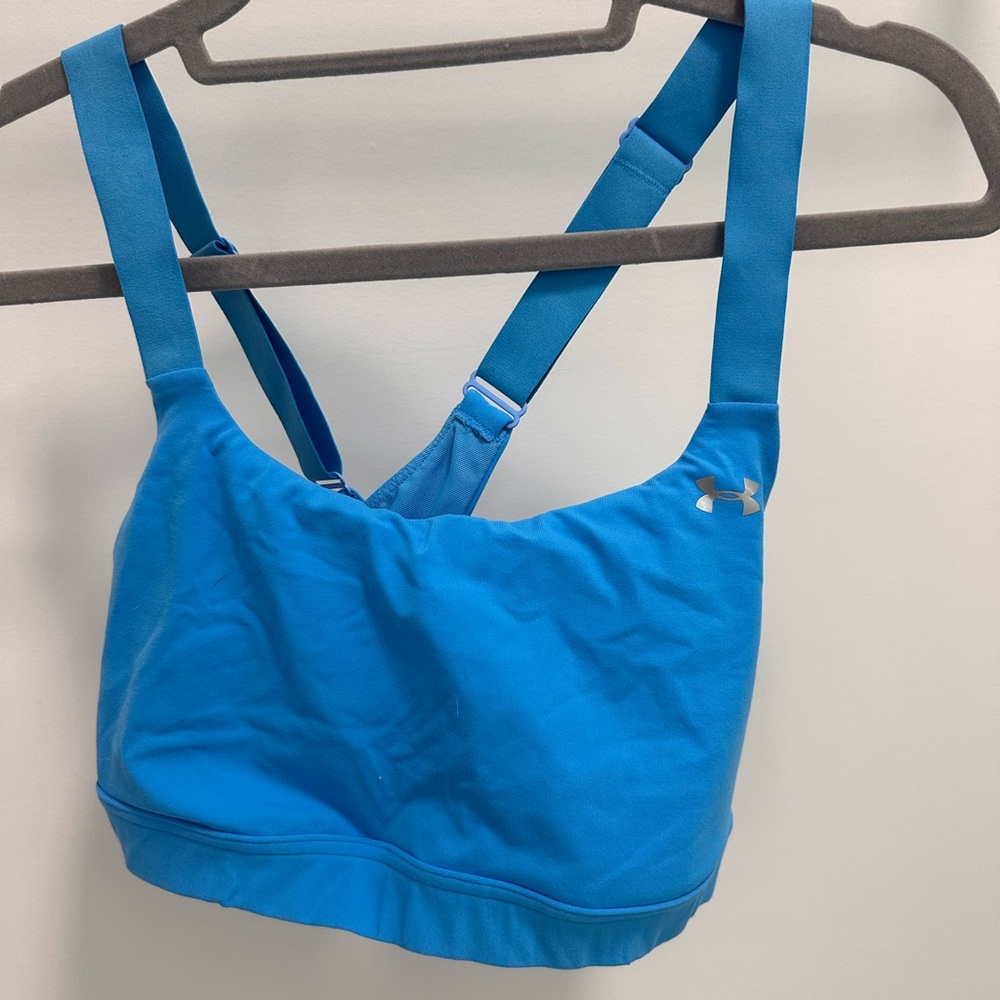blue under armour sports bra